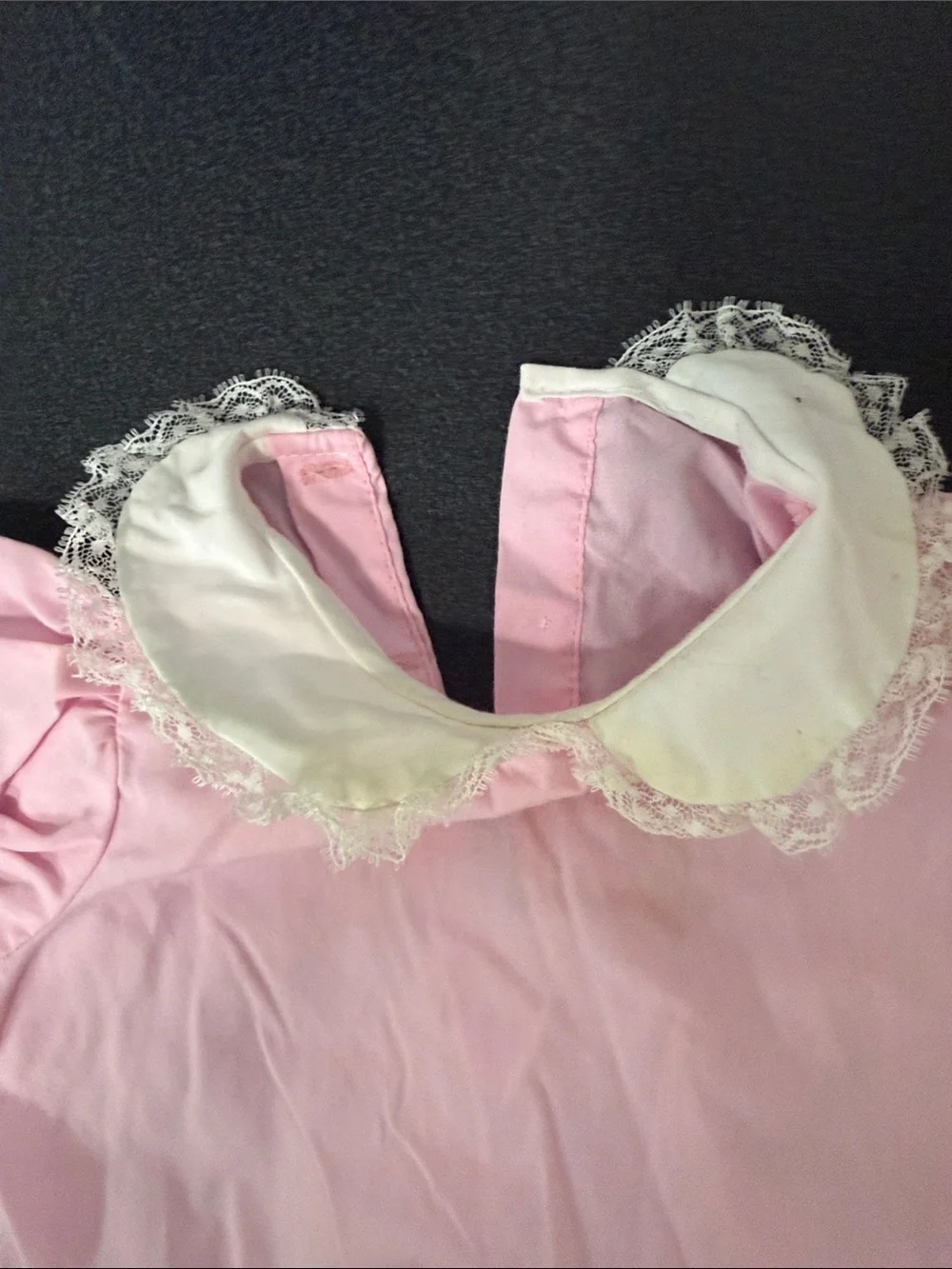 Carter's Pink Lace Collar One-Piece Bodysuit 80’s